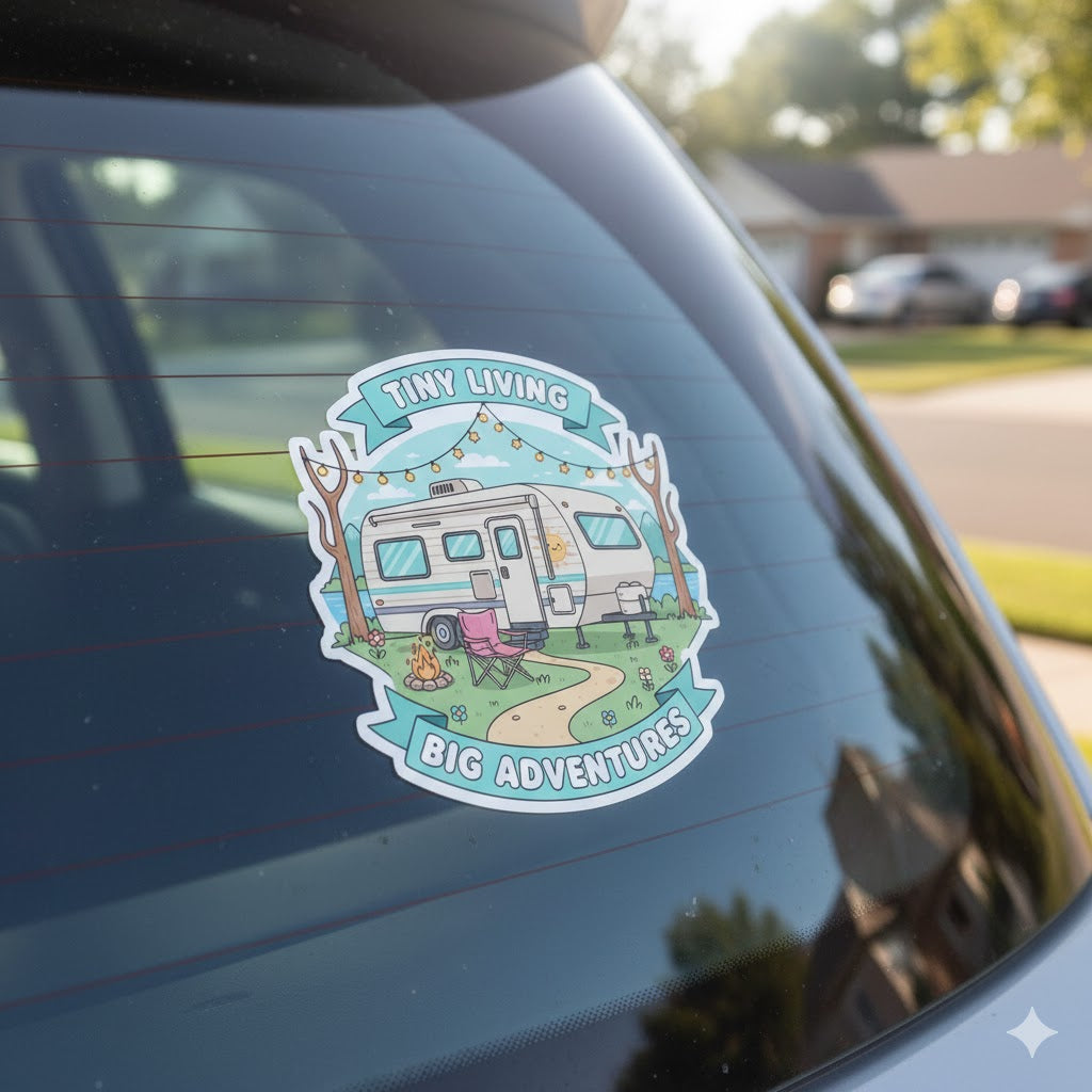 Tiny Living Big Adventure Bumper Sticker